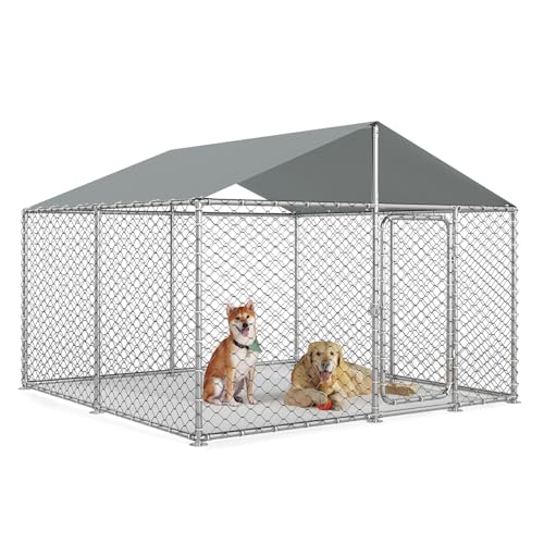 7.8x7.8 FT Heavy Duty Outdoor Dog Kennel with Waterproof UV-Resistant Cover R1926