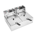 5000W 12L Stainless Steel Electric Deep Fryer with 2 Fry Baskets Z3678