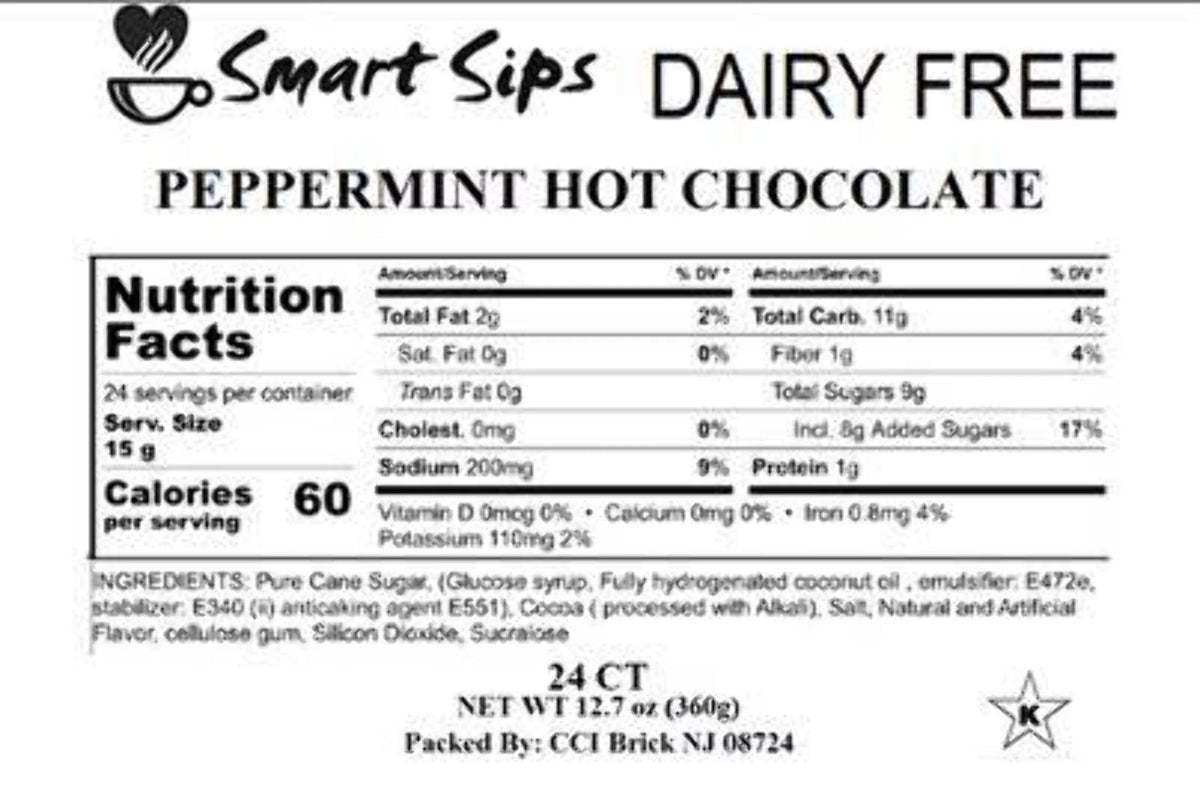 Dairy-Free Peppermint Hot Chocolate Pods T666