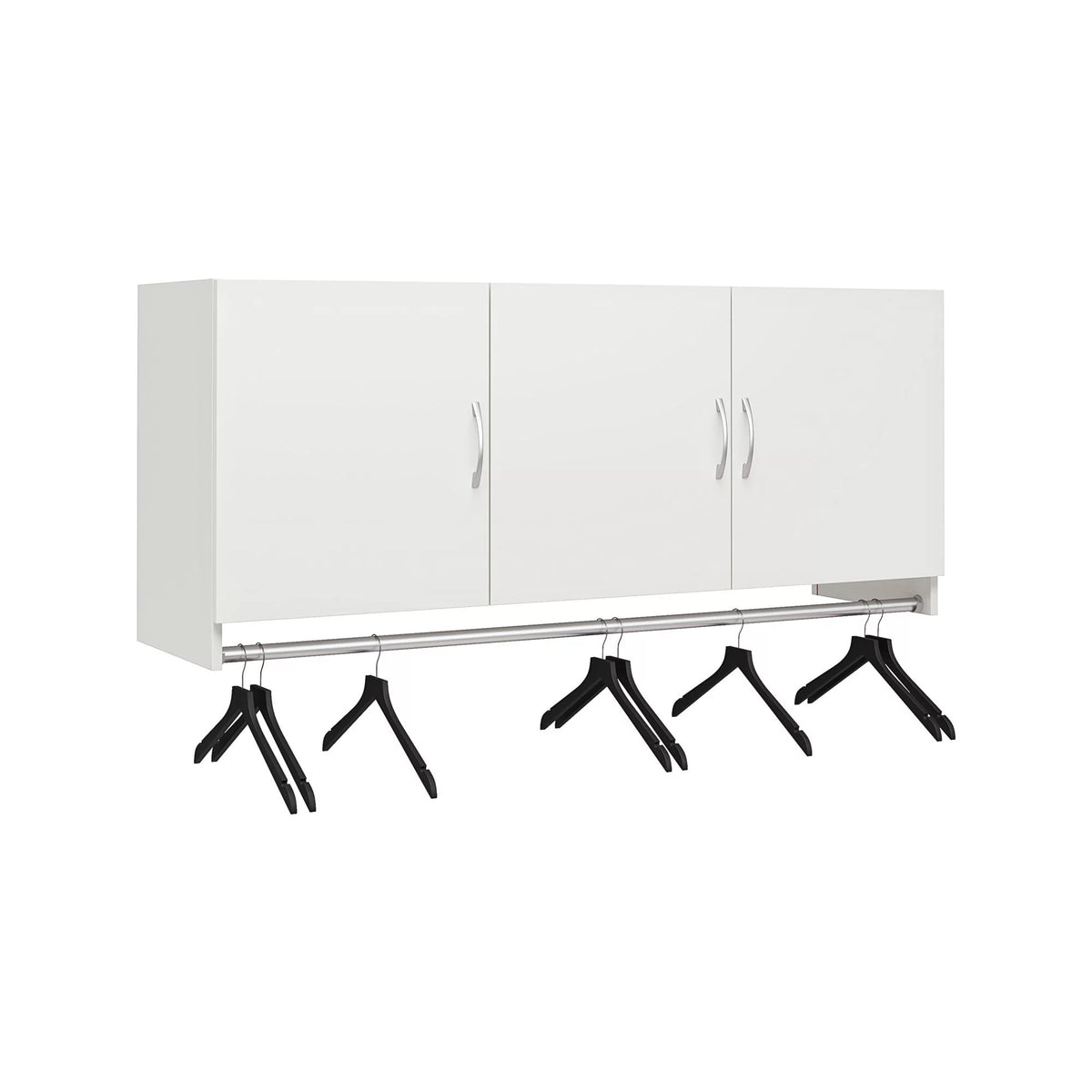 White 3 Door Wall Cabinet with Hanging Rod R9404