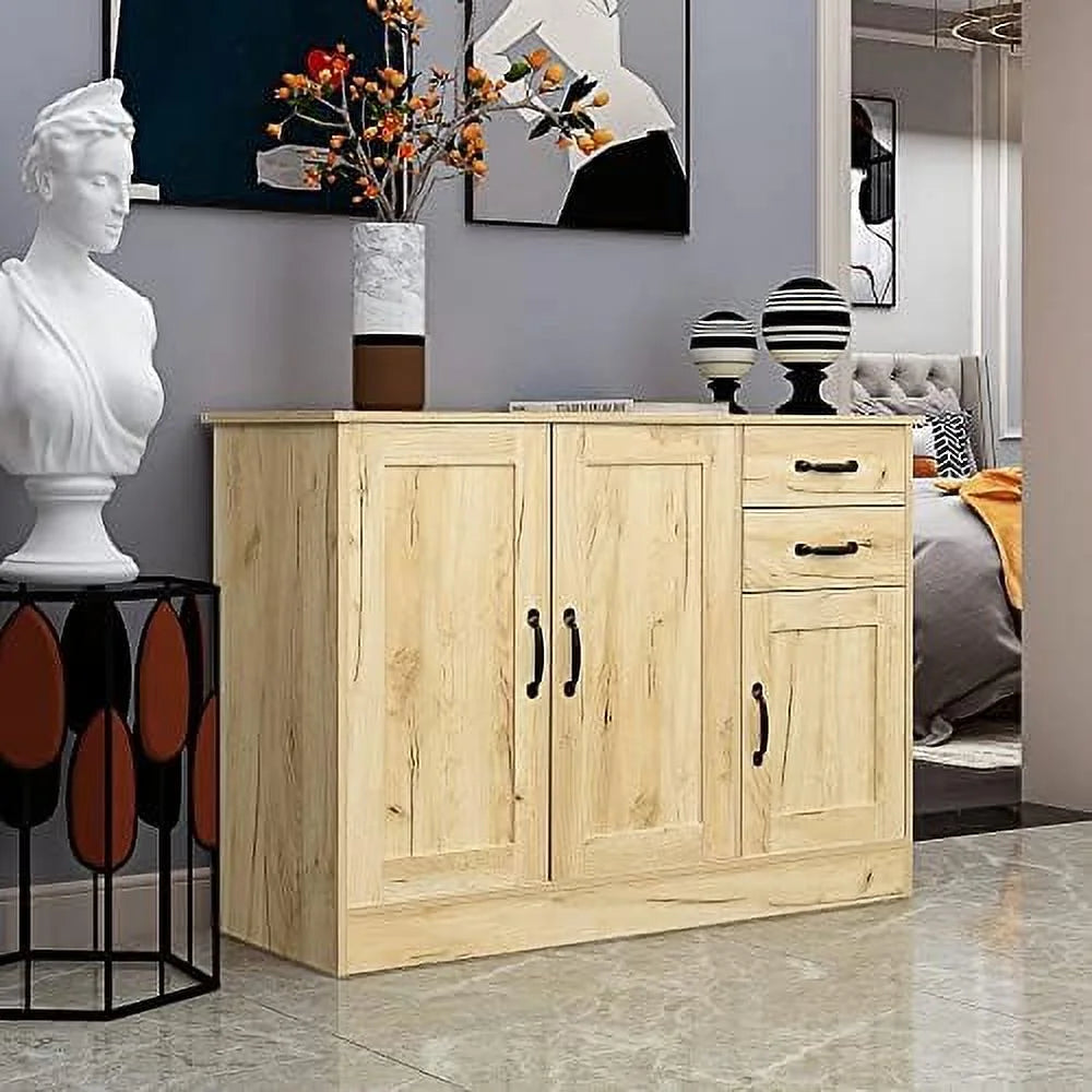 Wood Buffet Sideboard Cabinet with Adjustable Shelves R13523
