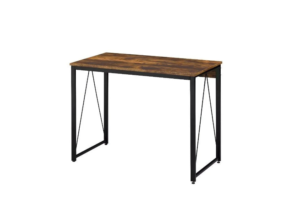 Weathered Oak Black Writing Desk V6954