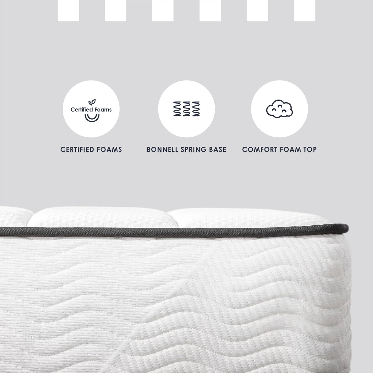 8 Classic Bonnell Spring Mattress with Comfort Foam Top, Full Y7090
