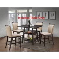 Cappuccino Wood Counter Height Dining Table with Storage Shelves F92045