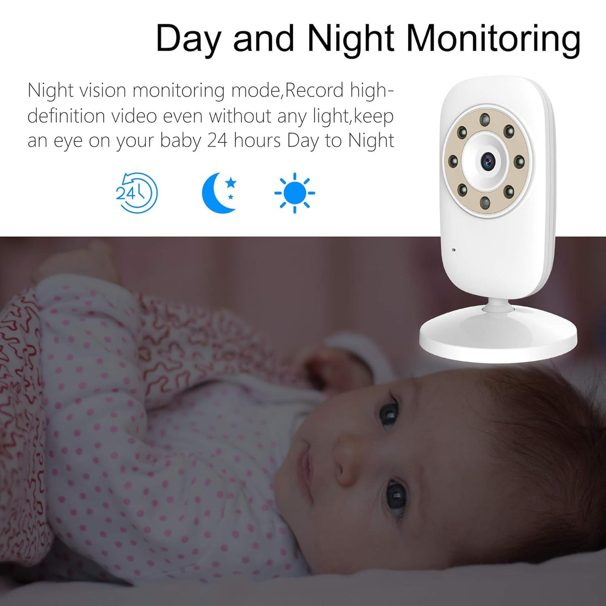 Baby Monitor with Camera and Video, Two-Way Audio, Infrared Night Vision, 3.5 inch, Pack of 2 T983139