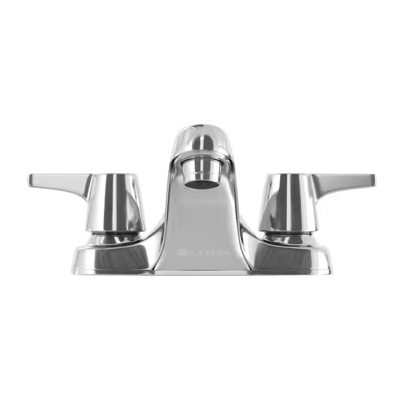 2-Handle Low-Arc Bathroom Faucet with Pop-Up Drain in Chrome E66282