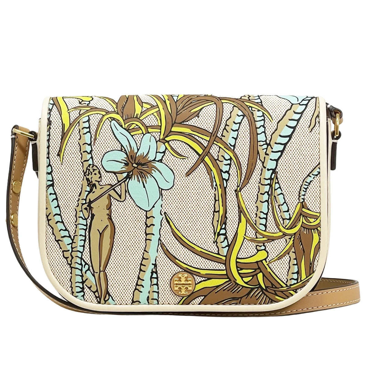 Women's Printed Canvas Convertible Crossbody Bag T7226