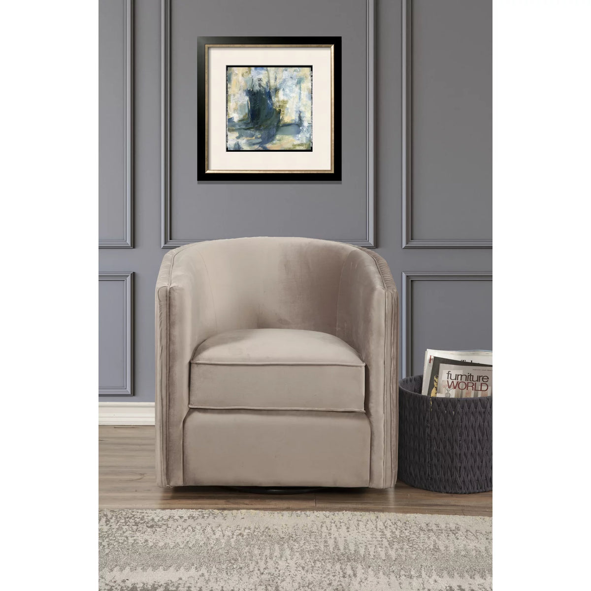 Light Grey Swivel Chair V3515