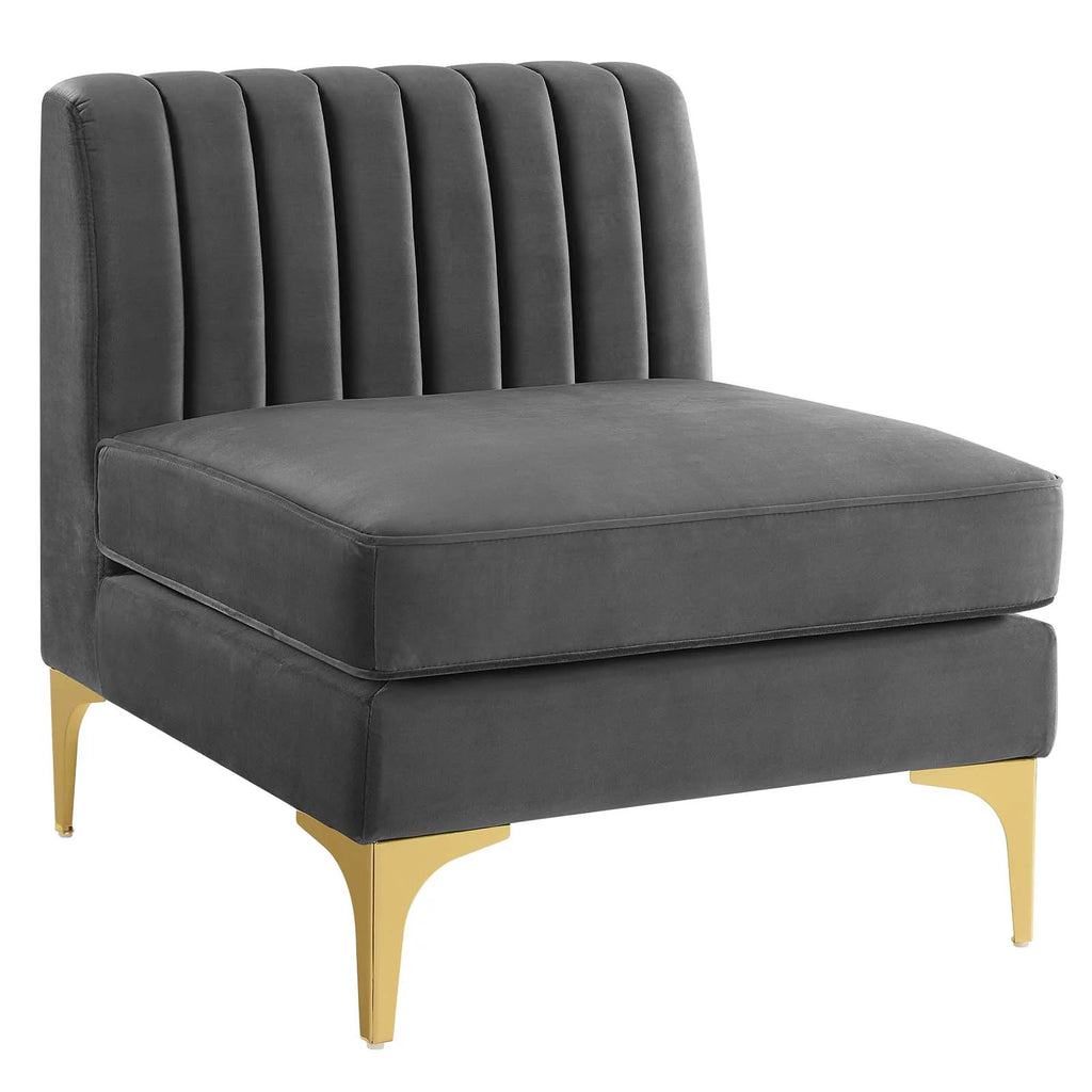 Gray Velvet 8-Piece Sectional Sofa Z130685