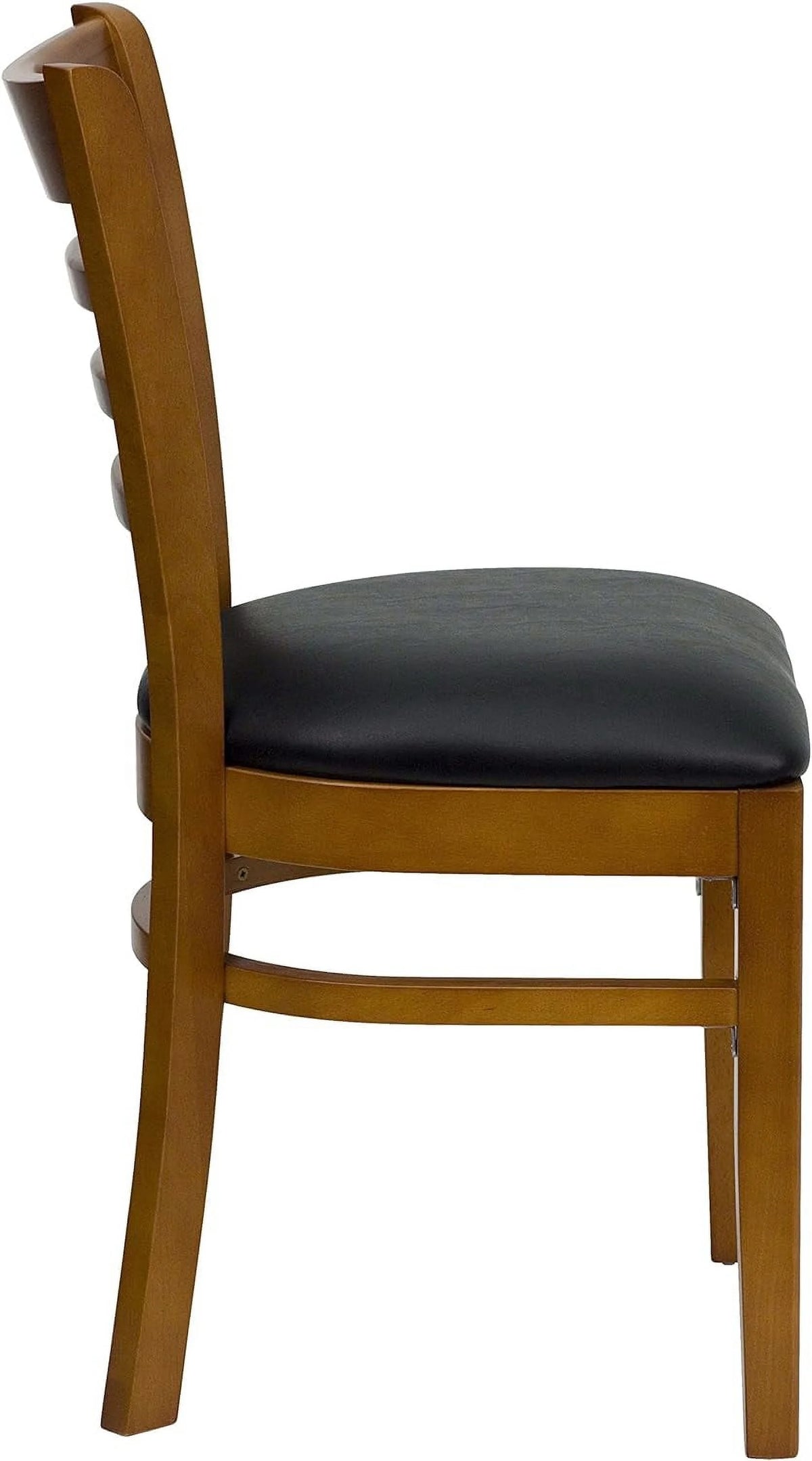 Black Vinyl Seat Ladder Back Chair D8311