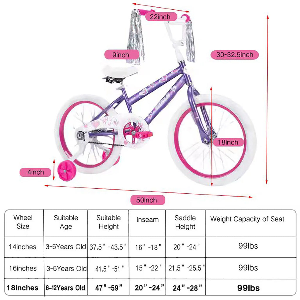 18 in. Kids Bike with Training Wheels E22364