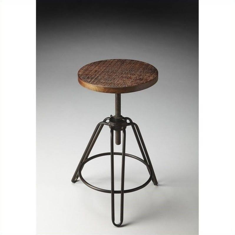 Distressed Wood Seat Bar Stool U451