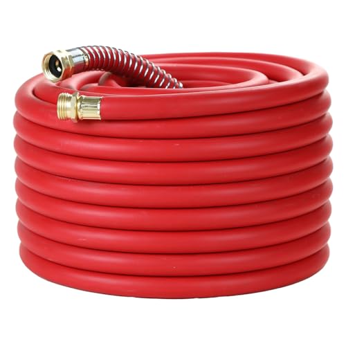 50FT 3/4 Heavy Duty Rubber Garden Hose 200psi Hot/Cold Water G6918