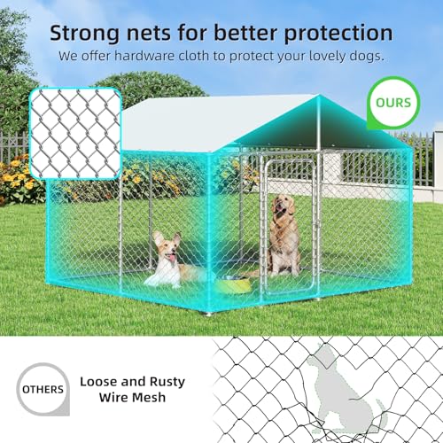 7.8x7.8 FT Heavy Duty Outdoor Dog Kennel with Waterproof UV-Resistant Cover R1926