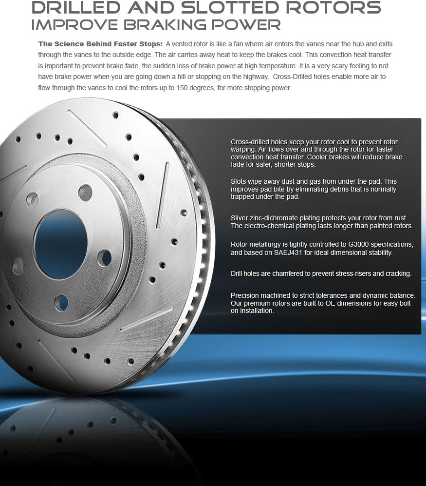 Brake Disc Rotors + Ceramic Pads + Clips V5239
