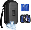 Black TSA Approved Insulin Cooler Travel Case with Thermometer and 2 Ice Pack H65144
