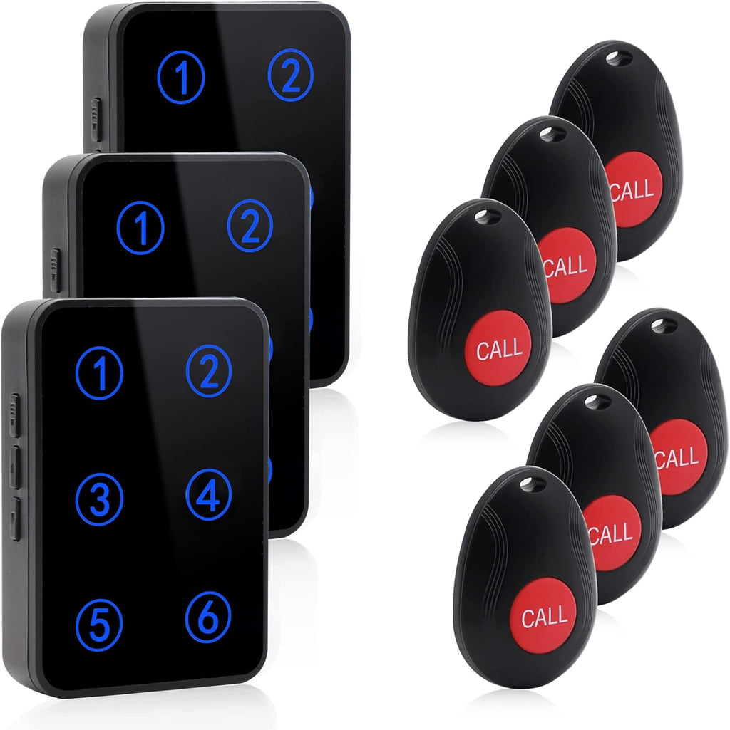 Wireless Caregiver Pager with 3 Number Display Plug-in Receiver 6 Transmitters A970