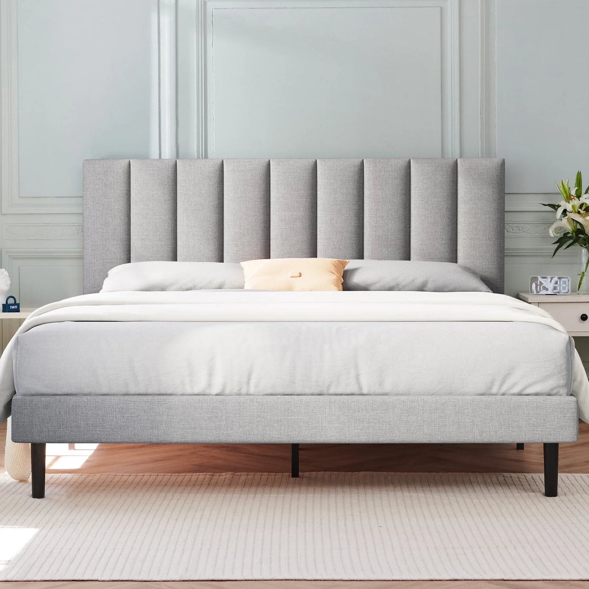 Full Platform Bed Frame with Upholstered Headboard W95259