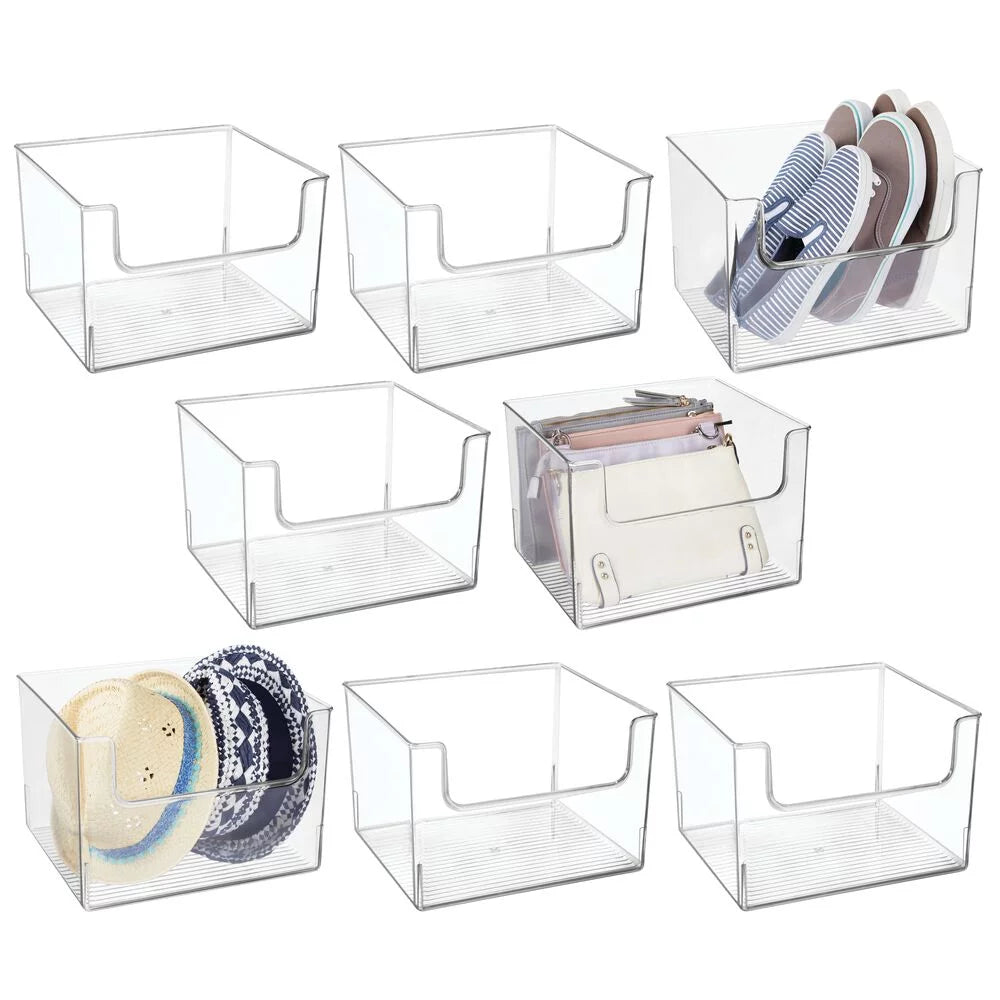 Clear Plastic Storage Organizer Bin 8 Pack K4652