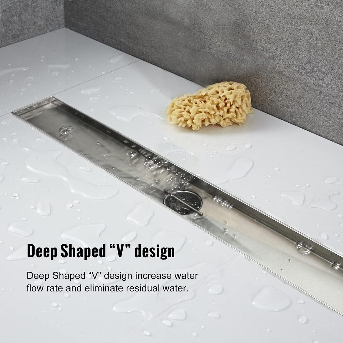 24 inch Linear Brushed 304 Stainless Steel Shower Drain J6662