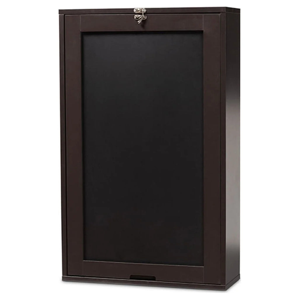 Dark Brown Wood Wall-Mounted Folding Desk W8581