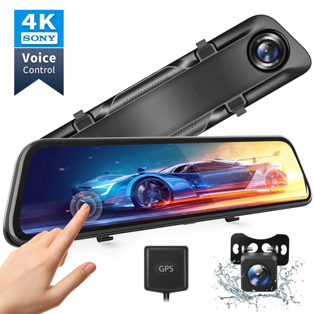 4K 12 Mirror Dash Cam Front & Rear View Dual Dash Camera Y700615
