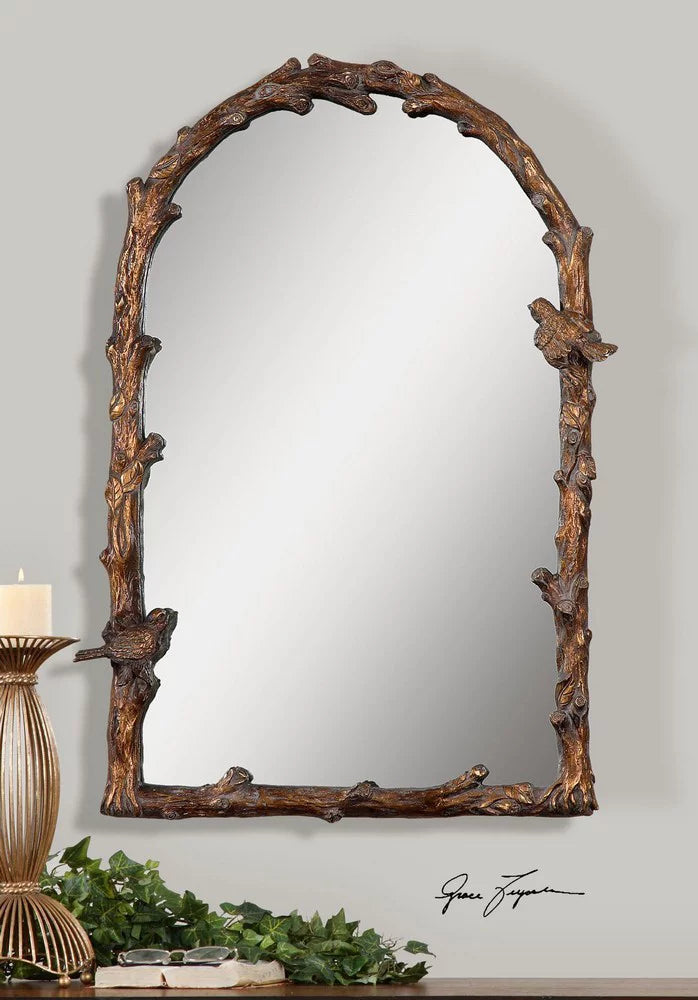 Arched Top Mirror with Metal Frame 22 inches W X 33.75 inches H S824036