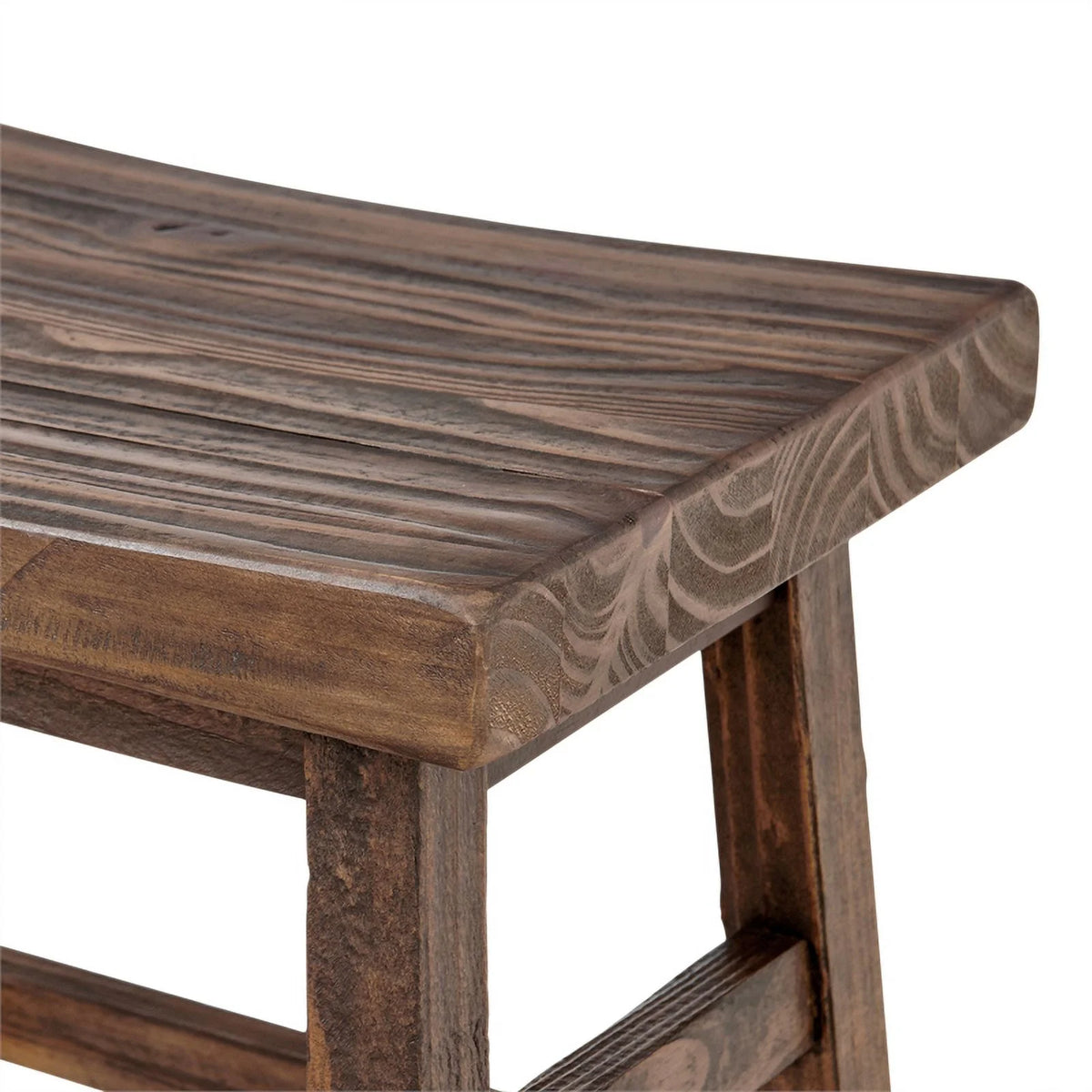 Brown Reclaimed Wood Barstool Set of 3 V398