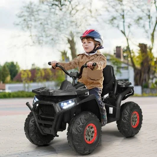 Black Kids Electric 4-Wheeler ATV Quad with MP3 and LED Lights J4661