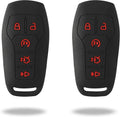2Pcs Silicone Smart Key Fobs Remote Covers Case (Black) D66830