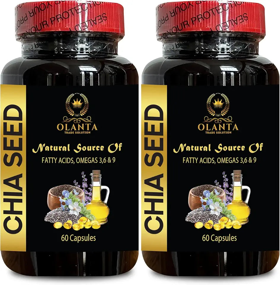 Plant Based Omega 3 6 9 Supplement and Fiber Capsules 120 Capsules S175604