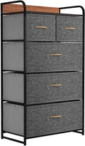 Fabric Dresser with 5 Drawers, Dark Grey M91135