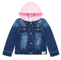 Pink Detachable Hood Flower Embroidered Jean Jacket L572