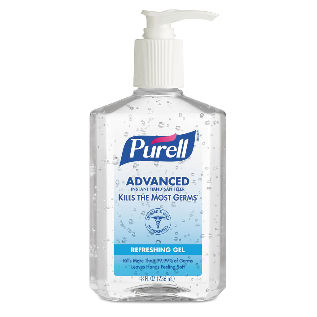 8 fl oz Pump Bottle Pack of 12 Hand Sanitizer Gel Q10684