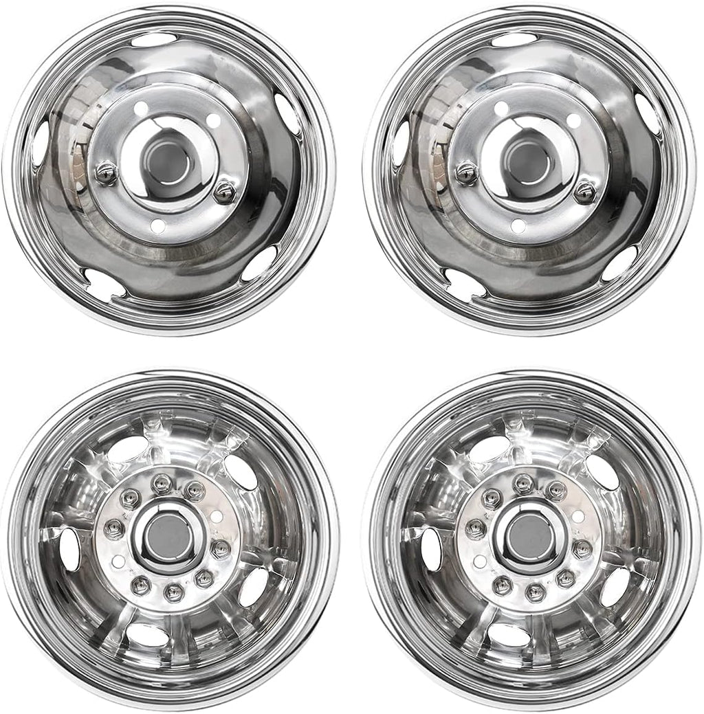 16 Polished Stainless Steel 8 Lug Dually Wheel Simulators D84021
