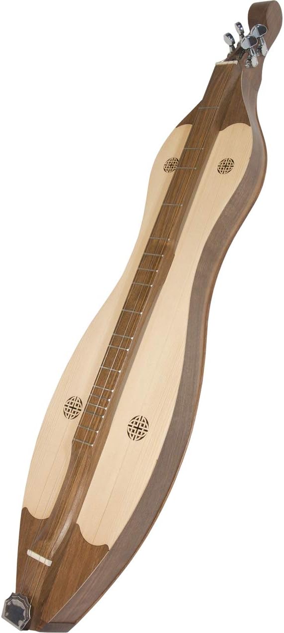 Mountain Dulcimer 4-String Vaulted Spruce Knotwork Walnut with Gig Bag Case and Replacement Strings X259702