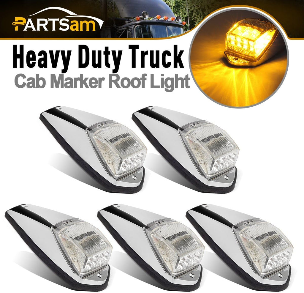 Truck Cab Roof Marker Lights 5PCS Clear/Amber LED Waterproof U87567