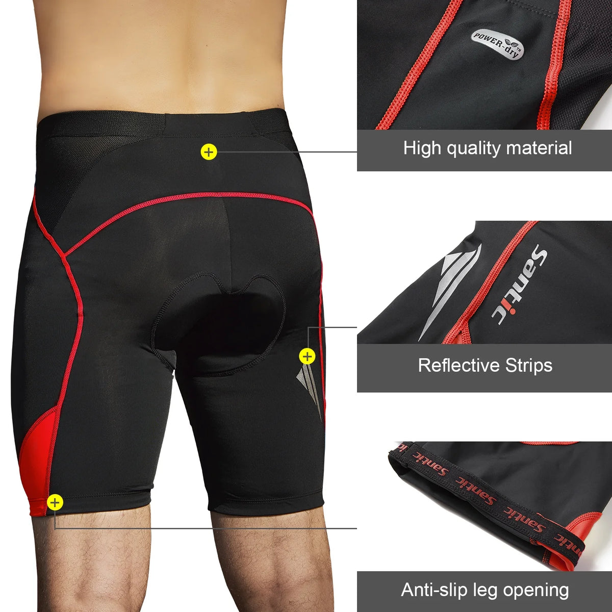 Red 2XL Padded Cycling Shorts S3737