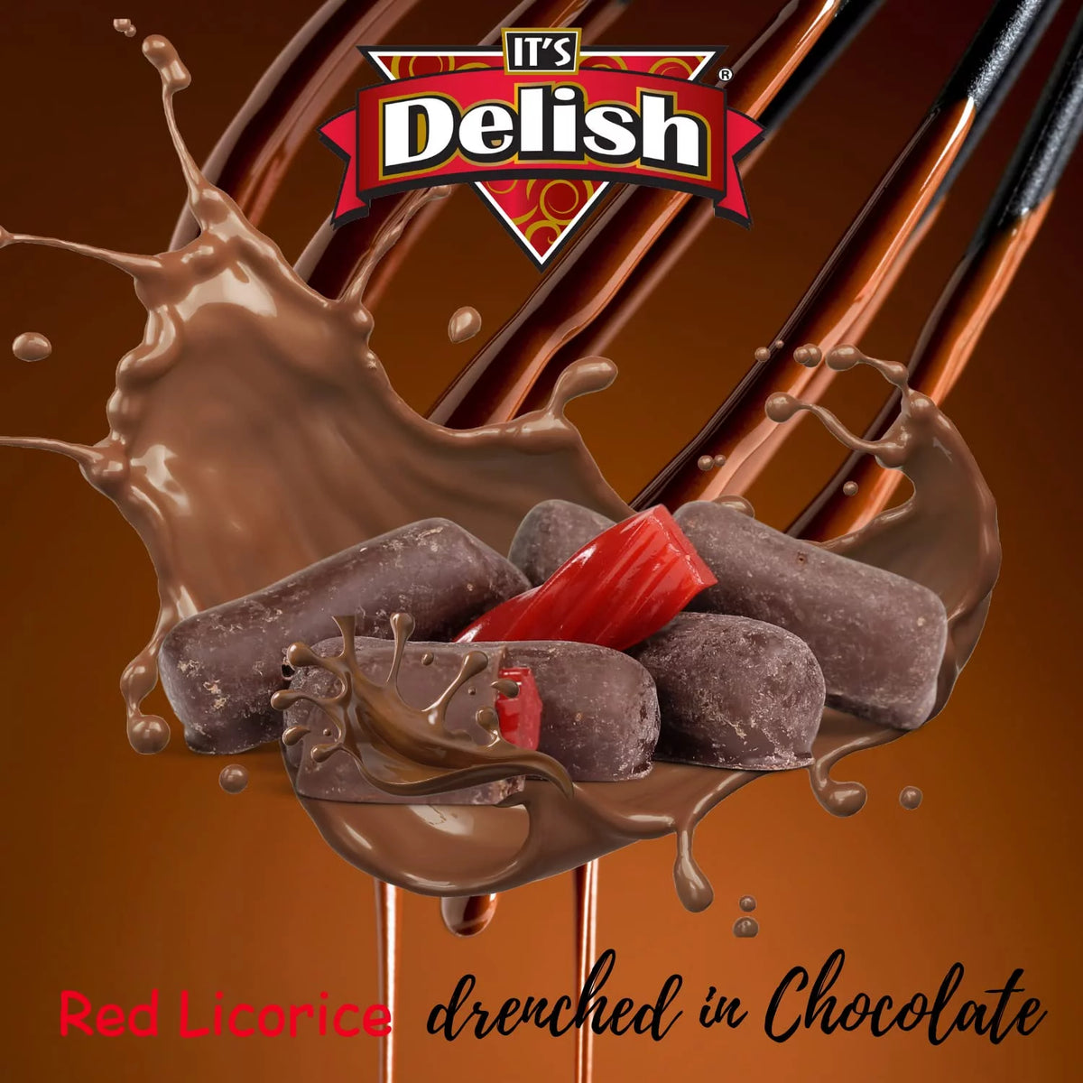 2 Lbs Bag Dark Chocolate Coated Strawberry Licorice Bits U994895