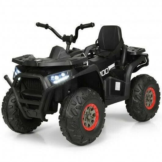 Black Kids Electric 4-Wheeler ATV Quad with MP3 and LED Lights J4661