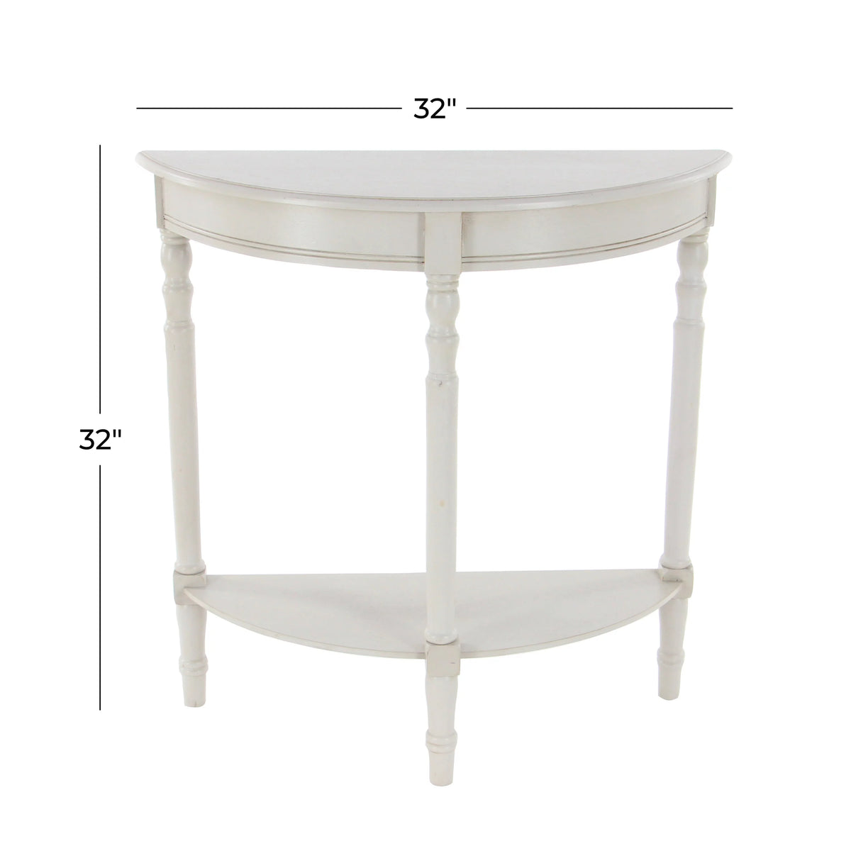 Cream Half Moon Wood Console Table S789
