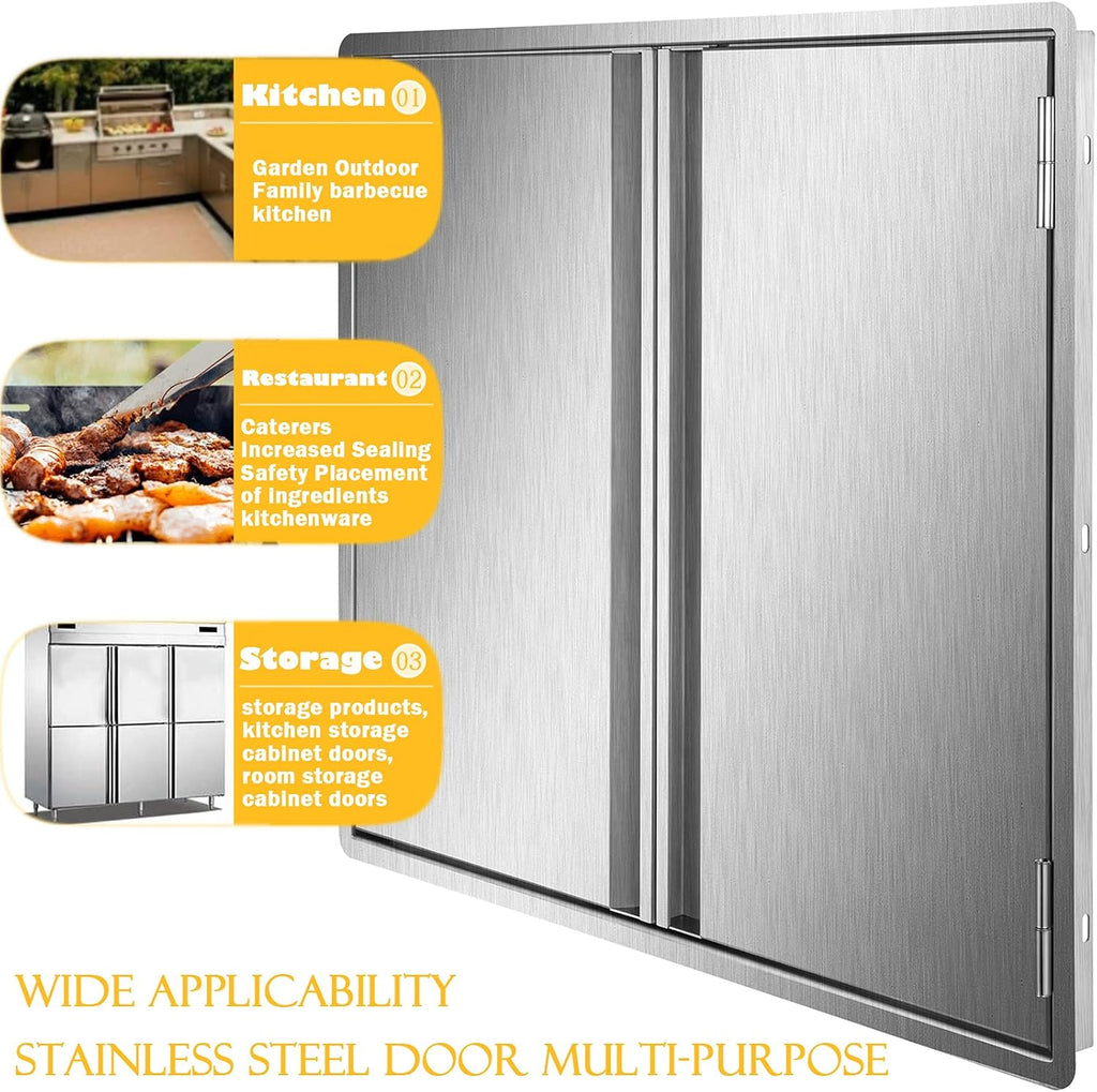 304 Brushed Stainless Steel BBQ Access Door (28 W x 19 H) E9786