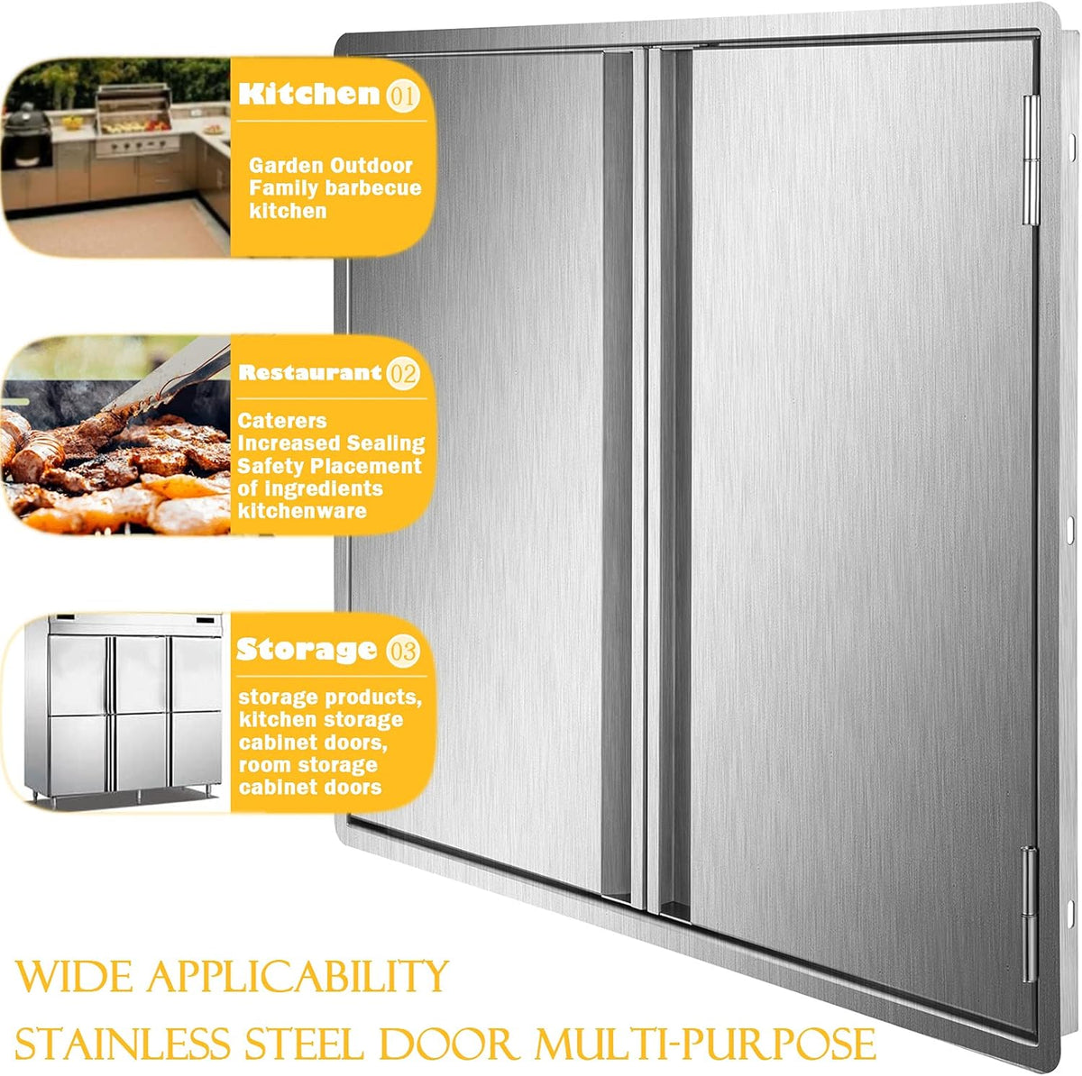 304 Brushed Stainless Steel BBQ Access Door (28 W x 19 H) E9786
