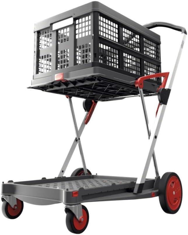 Collapsible Folding Trolley Cart with Storage Crate Green R27363