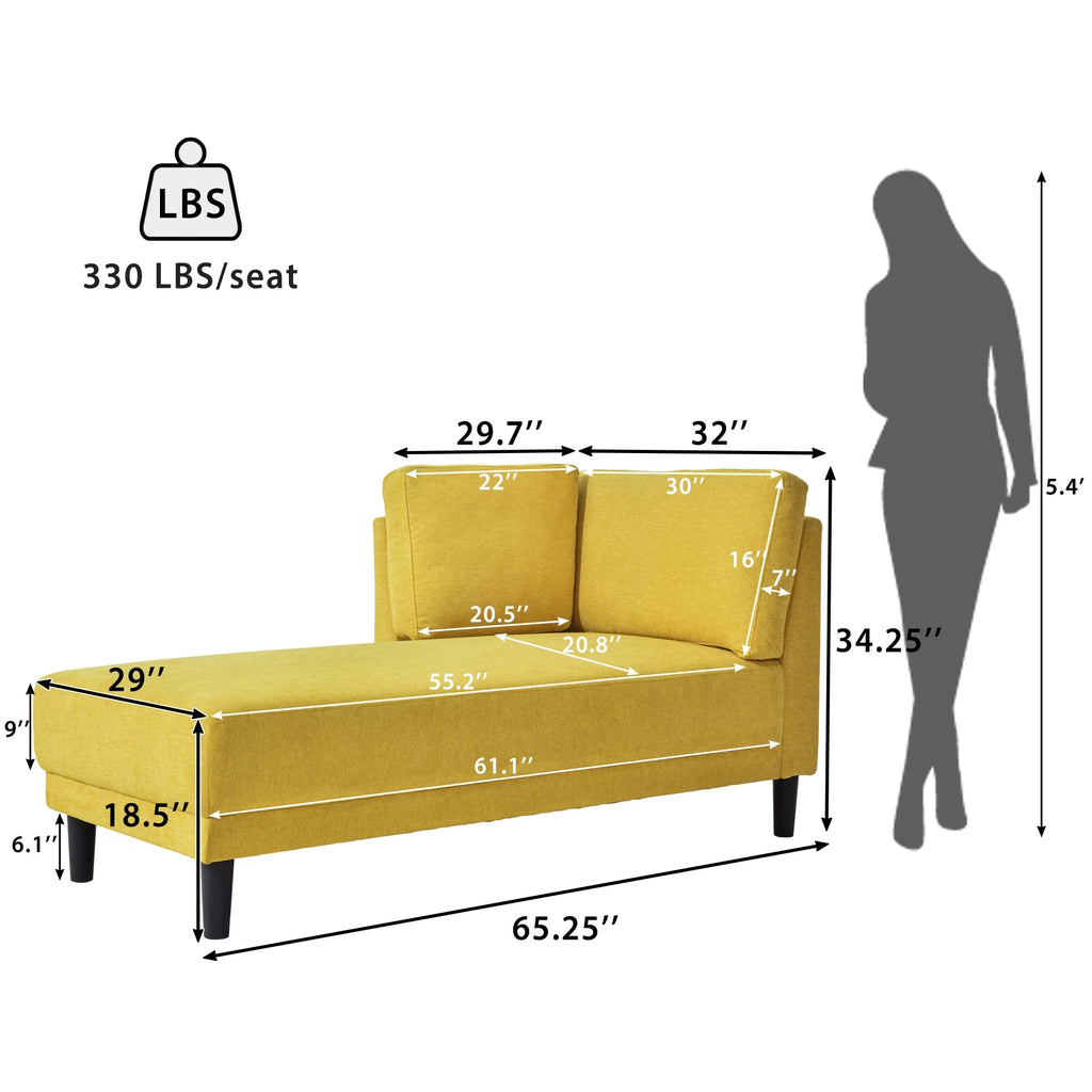 Yellow Chaise Lounge Chairs with Arms Z53527