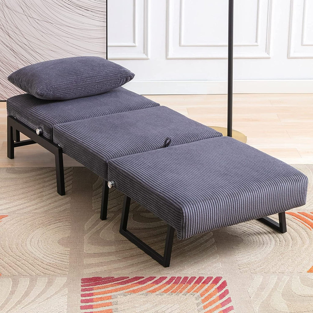 Foldable Sleeper Sofa Bed Dark Grey V581