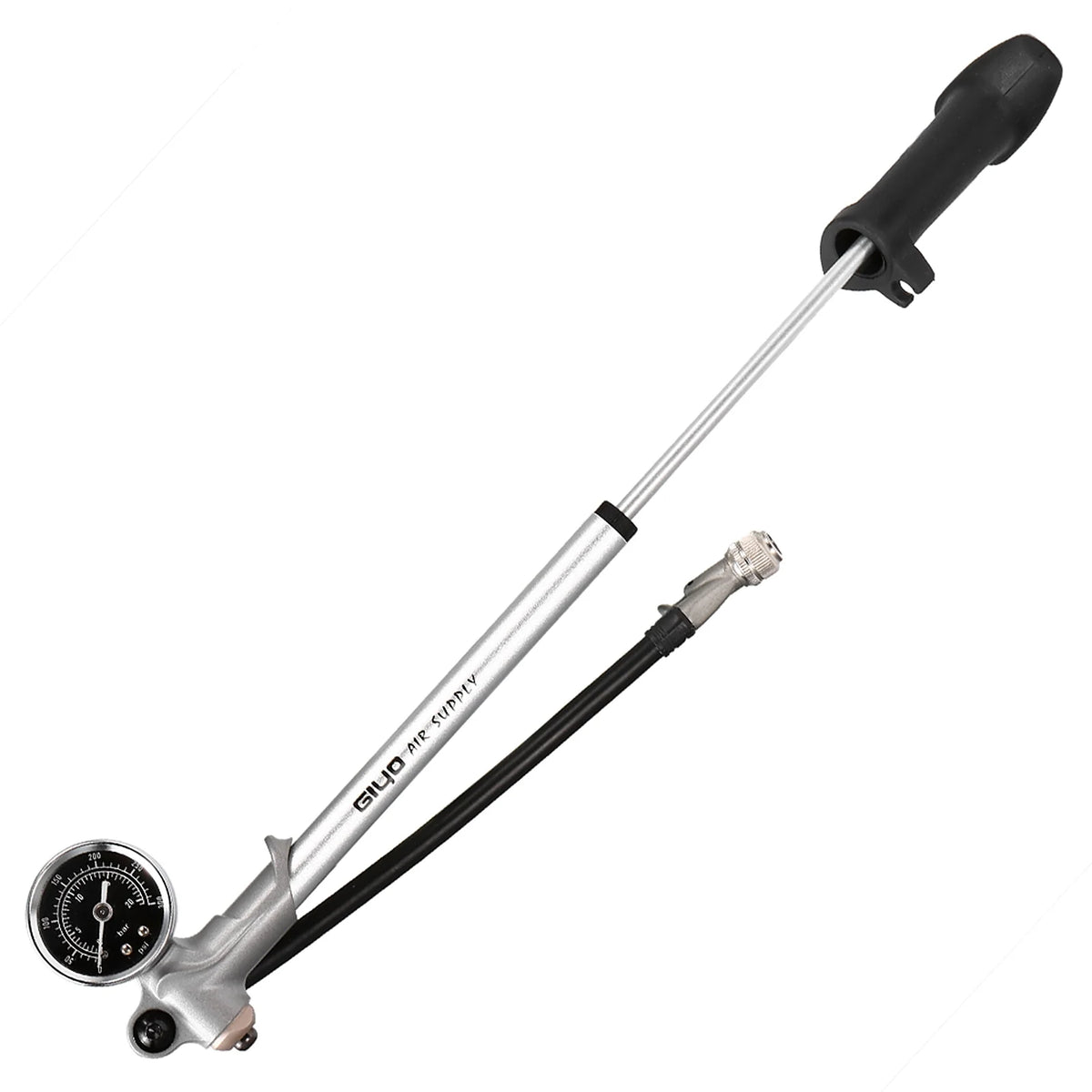 300PSI Front Fork Suspension Pump with Gauge Lever Lock Schrader Valve C445