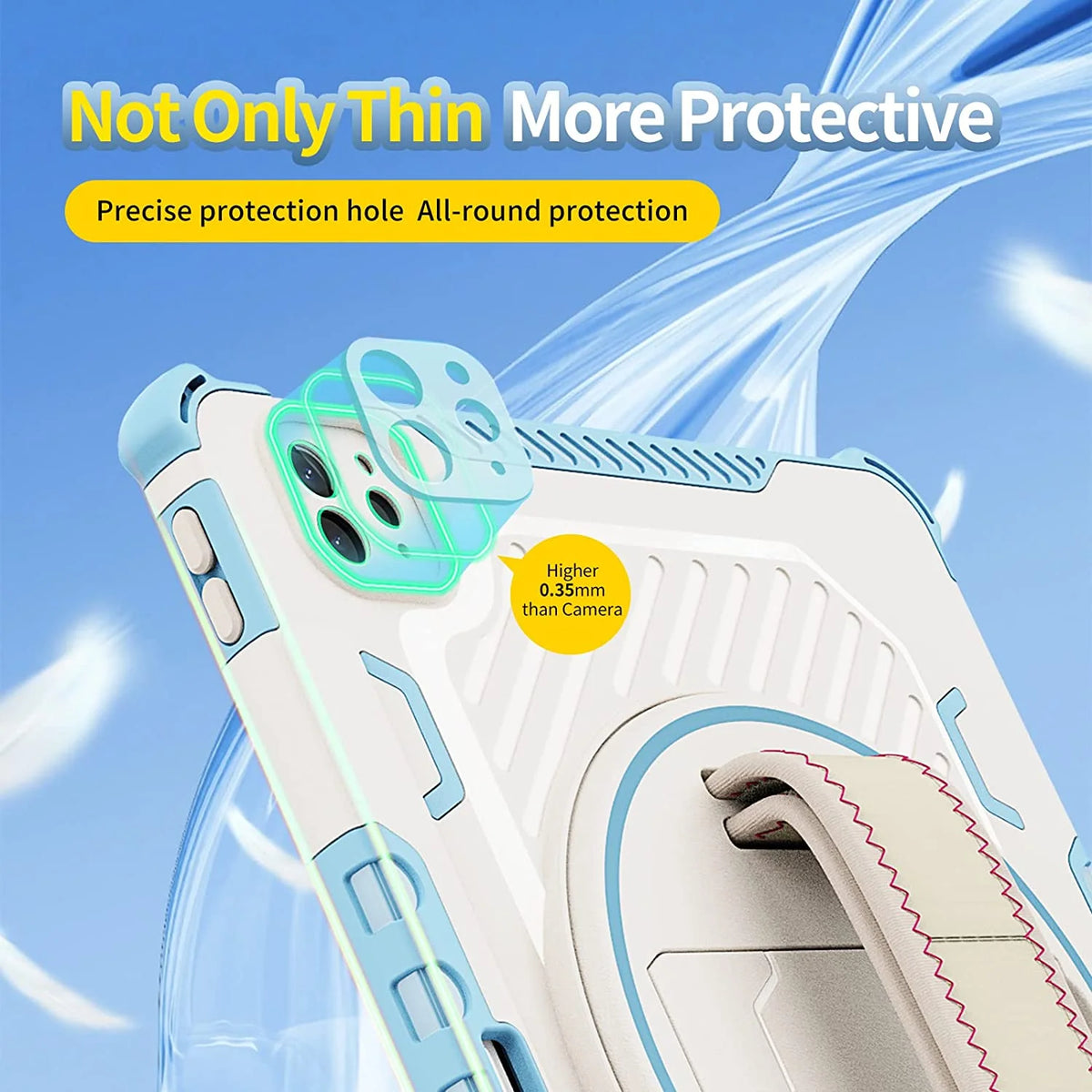 Heavy Duty Protective Case for iPad Pro 12.9 Inch with Rotating Hand Strap & Stand I4777