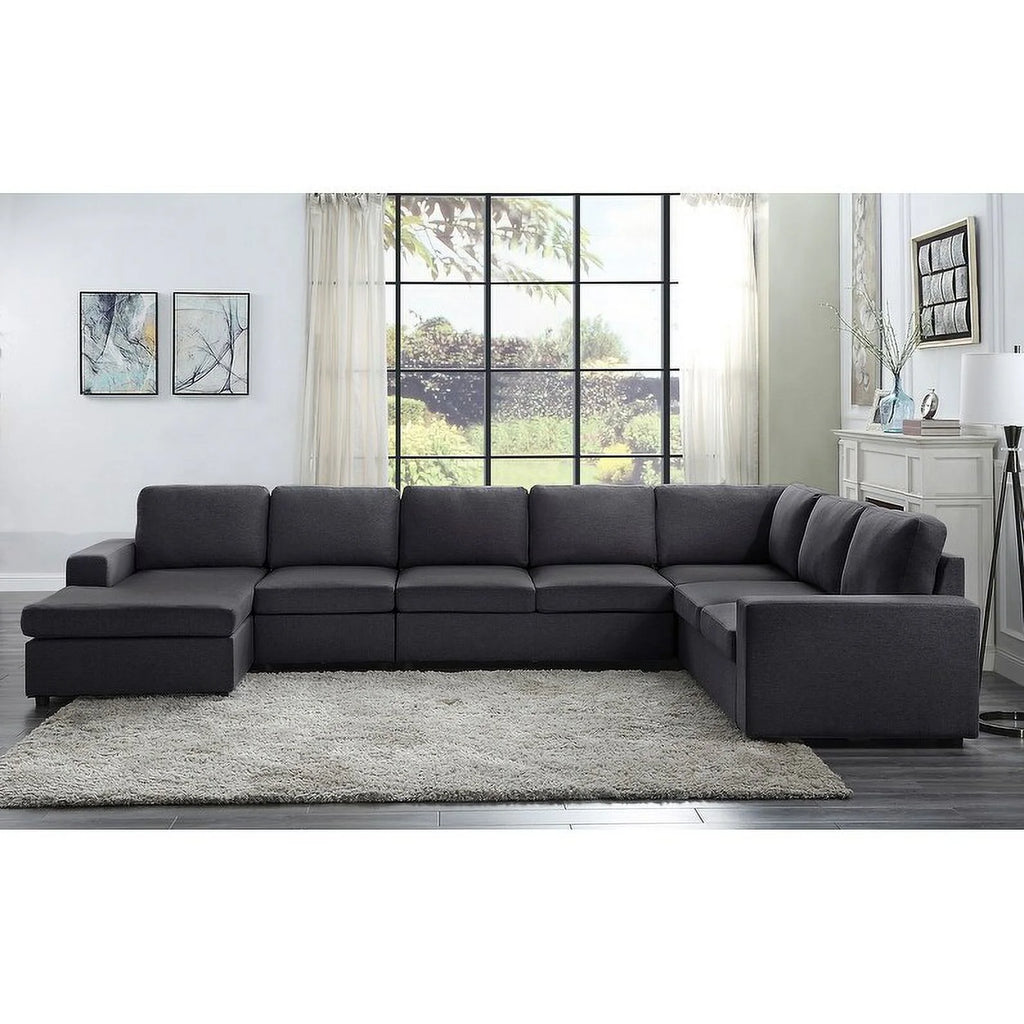 Light Gray Modular Sectional Sofa with Reversible Chaise L2520