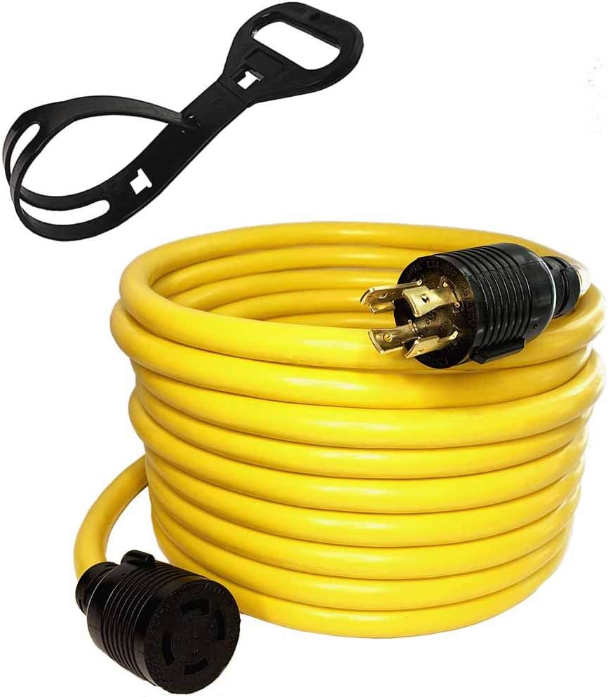 40Ft 30 Amp 125/250V 4 Prong Generator Extension Power Cord with Cord Organizer K452